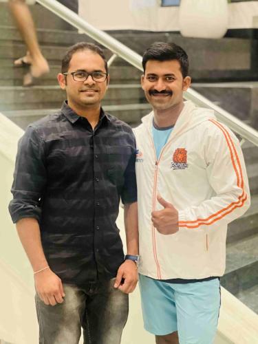 Madhusudhan Gowda with Sports Physiotherapist Ashutosh Nimse