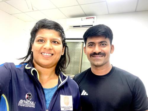 Madhusudhan Gowda with Indian Wrestler Reshma Mane